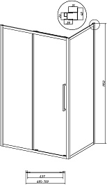 Grossman Боковая стенка Cosmo 70x195 профиль черный матовый стекло тонированное – фотография-11